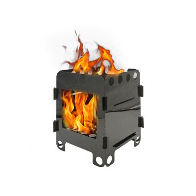 China HWL-03HT Camping Stainless Steel Medium Folding Outdoor Picnic Outdoor Hike Travel Wood Burning Stove for sale