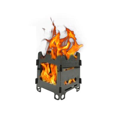 China HWL-07HT Outdoor Camping Surface Stainless Steel Foldable Black Titanium Wood Burning Burning Stove for sale