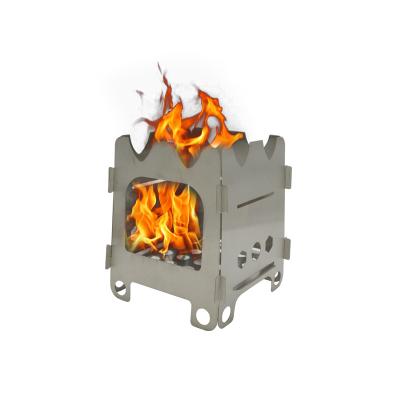 China Camping Stainless Steel HWL-08 Picnic Outdoor Rise Portable Dual Function Thermal Wood Burning Stove for sale