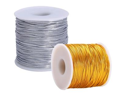 China Rope for Hair Braiding Hot Sales 1mm Metallic Stretch Cord Braids Hair Elastic Cords Ribbon Metallic Tinsel Cord for sale