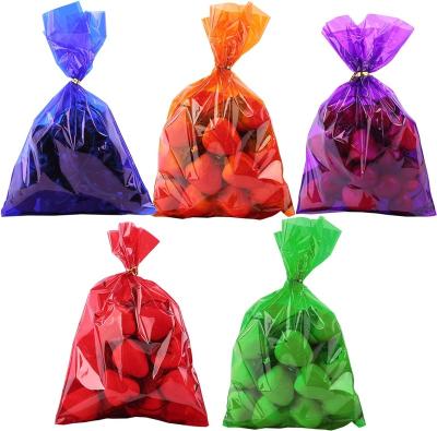 China Stocked Hot Sales 6x9 Inch Colored Cellophane Treat Bags Cellophane Wrap Plastic Bags for Party Favors Colorful Wrap Bags for sale