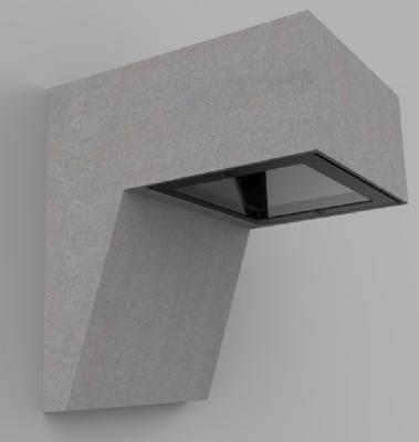 China Modern Outdoor IP65 Through The Light Gray Color GU10 Material Cement Wall Lamp Holder Max 2*35w Sconce Lamps For Garden for sale