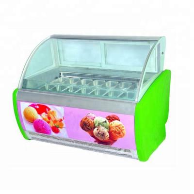 China Double-temperature Ice Cream Cabinet Display Cabinet Ice Cream Dipping Cooling Freezer Showcase for sale