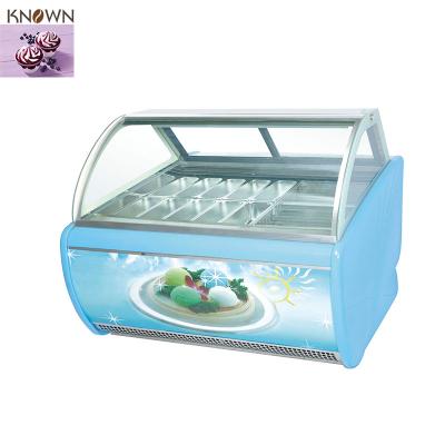 China Single-temperature Table Top Ice Cream Display/Ice Cream Refrigerator Display Cabinet/Italian Style Ice Cream Display for sale