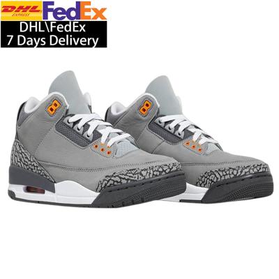 China Durable With Box 3s Wolf Gray Mens Womens Walking Cool Boots Mens Sports Sneakers High Quality 3s Basketball Shoes for sale