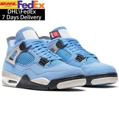 China Durable With Box 4s Womens Blue Sneakers Women's Retro Basketball Shoes 4s Running Shoes College Sports Walking Boots for sale