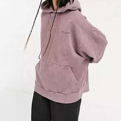 China CONNIVENCE Unisex Coordinating Oversized Hoodie Breathable Purple Acid Wash Women's Hoodies for sale