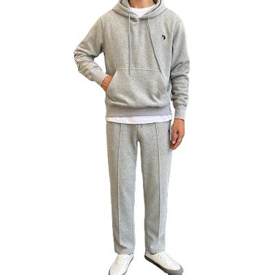 China Causal Mens Breathable Tracksuit Fashion Set Bottom Satin Scrub Custom Logo 2 Piece Custom Logo Tracksuit for sale