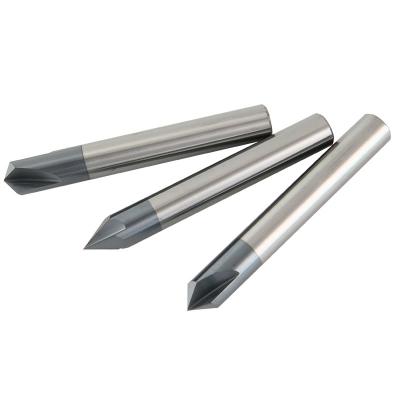 China CNC Milling Machine HRC Tungsten Carbide End Mills 60/90/120 Degree Chamfering Bits CNC with Black Coating for sale