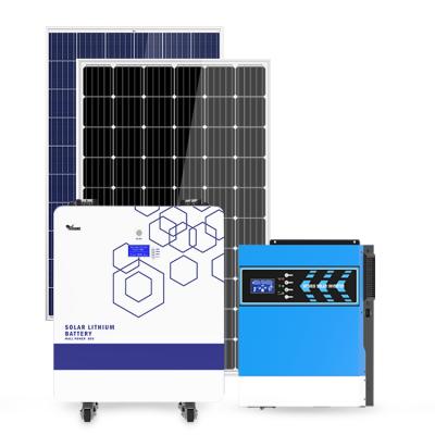 China Home 5kw Off Grid System Home 5000w Solar Solar Panels For Home System Solar Kits Solar Generator Set for sale