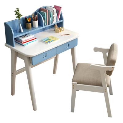 China Solid Wood Modern Home Study Office Desk And Chair With Single Drawer Shelf Desk And Chair for sale