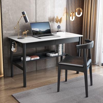 China Extendable Simple Household Desk One Drawer Modern Slate Office Computer Solid Wood Office Desk for sale