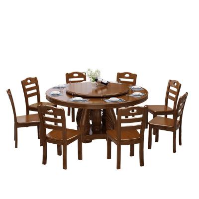 China (Other) Adjustable Single Round With Living Room Multifunctional Extra Large Home Turntable Solid Wood Dining Table for sale