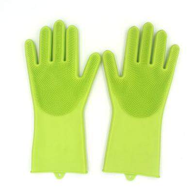 China Waterproof silicone cleaning dishes and oil-proof gloves easy to clean and do not hurt hands for sale