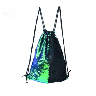 China New Popular Sequin Sublimation Blanks Sequins Shoulder To Backpack Glitter Sequin Reversible Drawstring Bag for sale