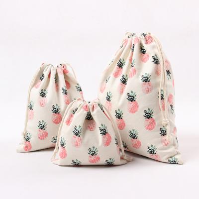 China Wholesale Eco-Friendly Foldable Reusable Cotton Canvas Storage Bag Personalized Drawstring Bag for sale