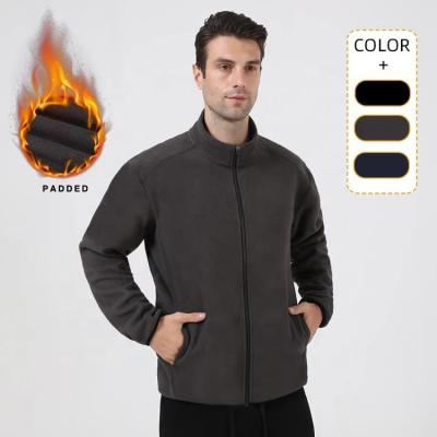 China 2022 New Fashion Autumn Casual Fleece Jacket Men Spring Brand Zipper Collar Slim Fit Coat Men's Stand Jacket Breathable Thick Warm Men for sale