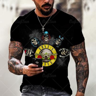 China Wholesale Graphic Rose Anti-wrinkle Rose Skull Streetwear Custom Men's 3d T-shirt Oversized High Quality Custom Men's 3d T-shirt for sale