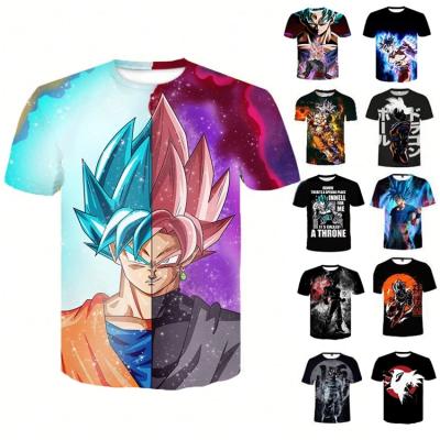 China Wholesale Anti-Shrink 2021 Summer Anime 3D T-shirt Printed Cartoon Men's Women's Goku Vegeta 3D Polyester T-shirts Plus Size T-shirts for sale