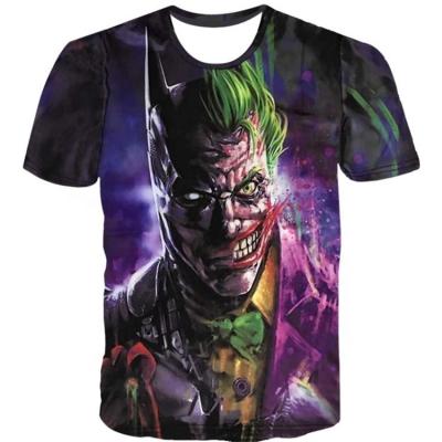 China Newest Anti Shrink T-shirt Male Clown 3D Print Casual Cool Funny T-shirt Men Short Sleeve Summer Top Tee for sale