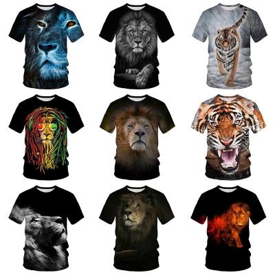 China Lion 2022 QUICK DRY 3D Printed Shirt For Men 3D Digital Printing T-shirt Man Clothes All Over Print T-shirts Animal Graphic Custom Clothing for sale