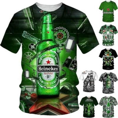 China QUICK DRY Beer Heneken 3D Printed Shirt For Men 3D Digital Printing Shirt All Over Print Custom T-shirts Oversized Tees Graphic Clothing for sale