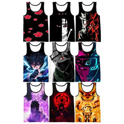 China Japanese Anime QUICK DRY 3D Digital Printing Tank Top For Men's Hokage Custom All Over Print Graphics Sleeveless Top 3D Printed Clothing for sale