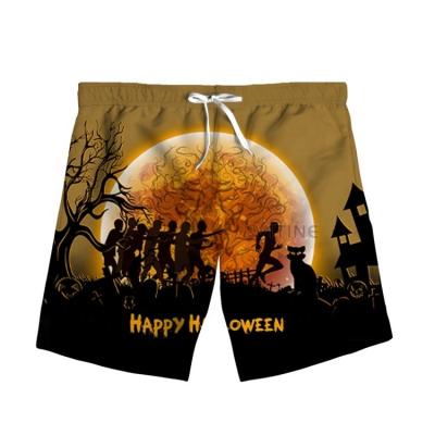 China Wholesale Men's Swim Trunks Anti-wrinkle 3D Print Halloween Trial Swimwear Summer Beach Casual Sporty Shorts Swimwear With Pockets S111 for sale