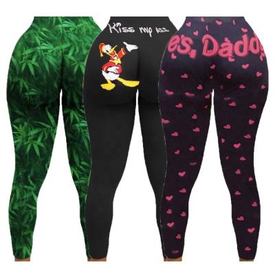 China The pants sells High Waisted wholesale printed crack! crack! plus size sexy workout yoga fitness leggings for women for sale