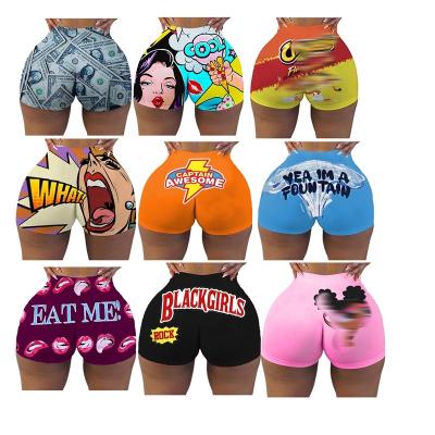 China new custom Anti-wrinkle logo women shorts gym design booty yoga sports fashion Cindy bowling snack abbreviations women short pants for sale