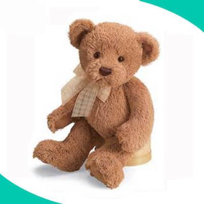 China Sitting Dark Brown Organic Plush Toy 25cm Stuffed Animal Baby Sherpa Bear Teddy Bear for sale