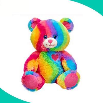 China Custom Rainbow Teddy Bear Plush Toy Soft Colorful Teddy Bear for sale