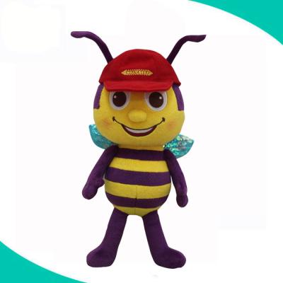 China Plush Travel Souvenir Custom Logo Stuffed Plush Animal Bee With Hat for sale