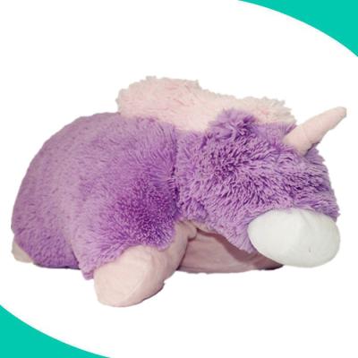 China Cartoon Animal Unicorn OEM Magnetic Design Folding Plush 3d Pillow Kids Animal Pillow for sale