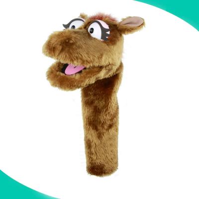 China Custom Plush Toy Camel Hand Puppet Long Plush Arm Camel Puppet Plushie for sale