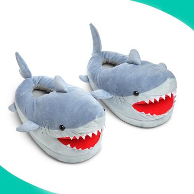 China CUSHIONING custom made plushie animal high quality adult winter slippers shark passionate slipper for sale