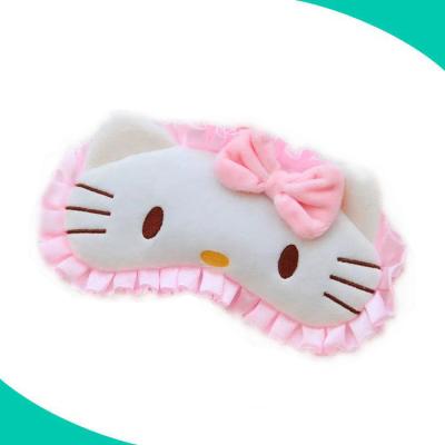 China Customized High Quality Plush Cartoon Kitty Hello Kitty Sleeping Eye Mask For Travel for sale