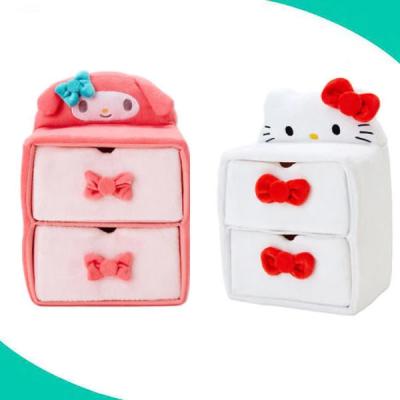 China Beautiful drawer stuffed hellokitty custom viable drawer woman plush storage boxes for sale