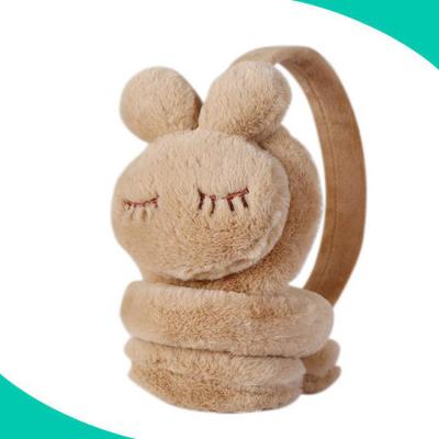 China Soft Plush Outside And Plastic Earmuff Inside Winter Warm Earcap Rabbit Hearing Protection Cute Plush Earmuffs For Baby for sale