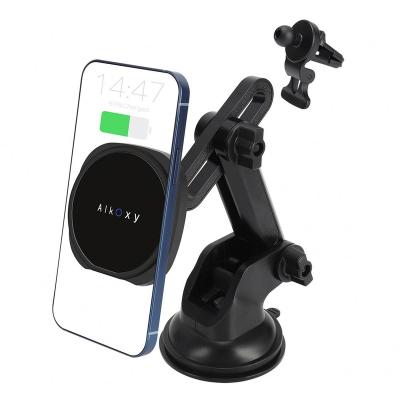 China Fast Charging Car Mount Phone Holder Charger 15W Magnetic Wireless Car Charger for iPhone 12 Series for sale