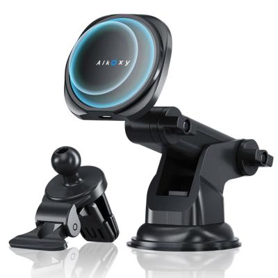 China Alkoxy 15W Magnetic Automatic Phone Holder ALKOXY Wireless Charger Car Mount for sale