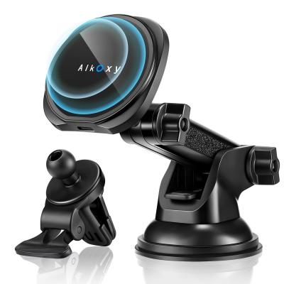 China Auto Clamping Magnetic Automatic Phone Holder  with Phone Holder Air Vent Clip Suction Cup Base For Iphone for sale