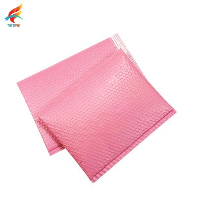 China Strong Adhesive Customized Copy Your Own Logo Pocket Envelope Courier Pink Bubble Mailing Express Bubble Courier Bag for sale