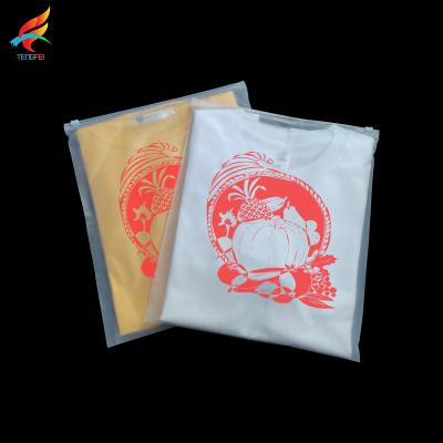 China Recyclable Apparel Garment T-Shirt Packaging Custom Self Seal Printed Plastic CPE PVC Ziplock Frosted Matte Bags for sale