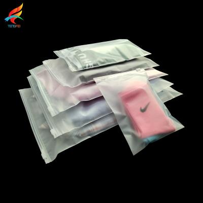 China Recyclable Resealable Reseal Logo Printing EVA Plastic Matte Frosted Slider Ziplock Zipper Cosmetic Bag for sale