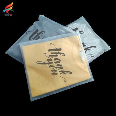 China Recyclable Customized Logo Printed Frosted Zipper Bag For Underwear To Carry Mobile Phone Socks T-shirt Sweater Hoodie Luxury Packaging Package for sale