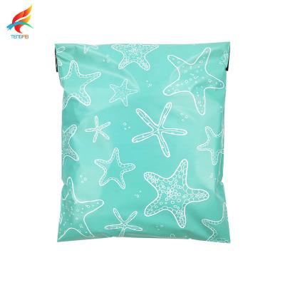 China Recyclable Biodegradable Custom Mail Shipping Packaging Polymailer Logo Printed Star Fish Plastic Mailing Mailer Bags For Clothing for sale