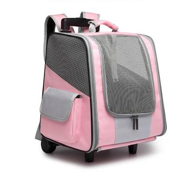 China Dogs and Cats Pet Trolley Backpack Rolling Cart Car Seat Bag for Kitten and Dog for sale