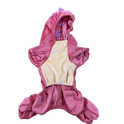 China Stored Warm Winter Plush Pet Clothes Dinosaur Pattern Dog Supplies Wholesale for sale