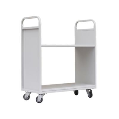 China Modern Heavy Duty School Library Equipment Archive Book Rack Ladder Bookcase Ladder Cart Trolley for sale